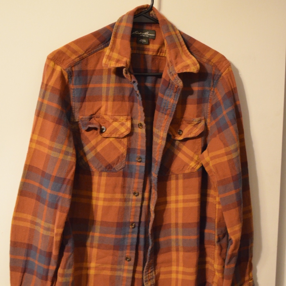 Eddie Bauer Men's Long Sleeve Flannel Plaid Shirt